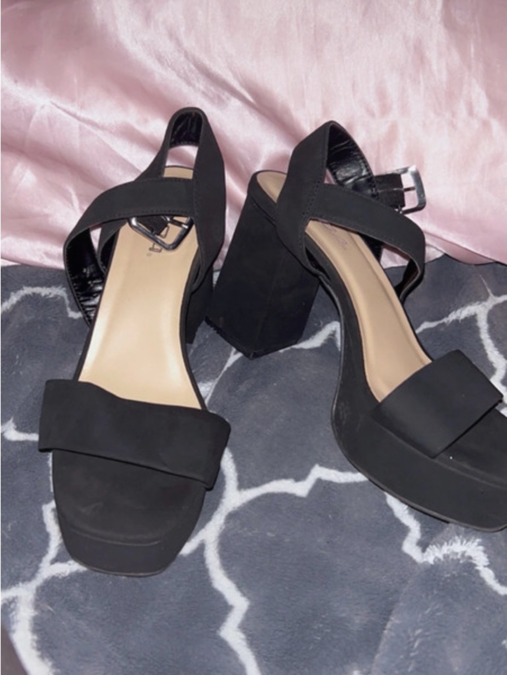 Amazon Black Block Platform Sandals - Women's